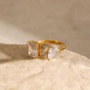 Gold Teardrop Adjustable Ring