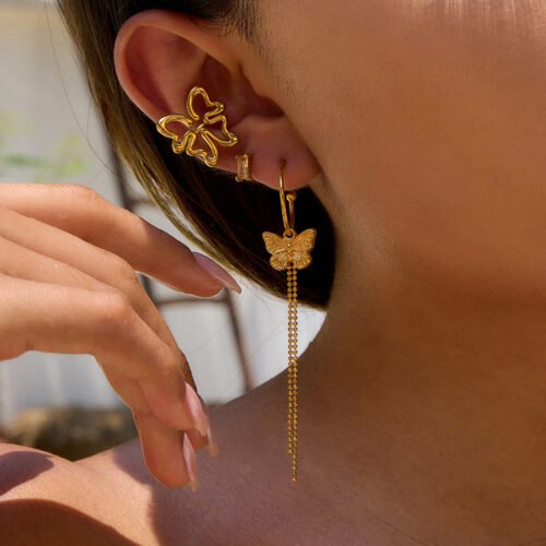 Butterfly Hoop Earrings