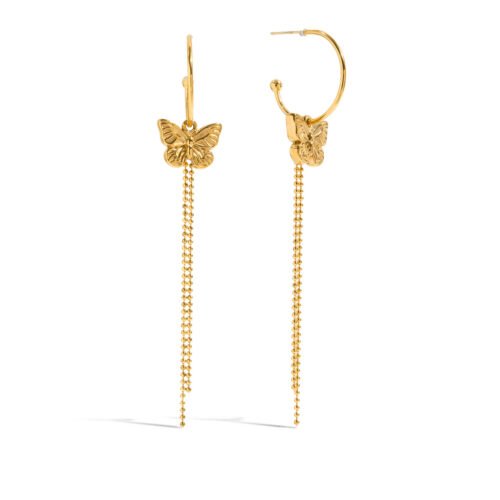 Butterfly Hoop Earrings