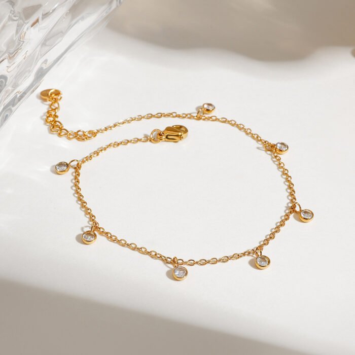 Zircon Dangle Anklet