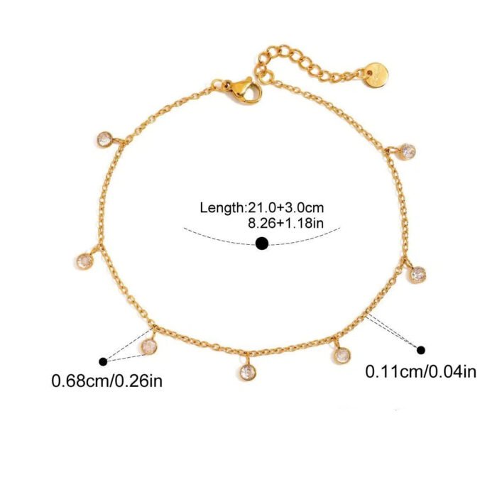 Zircon Dangle Anklet