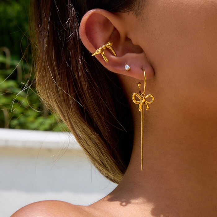 Bow Hoop Earrings