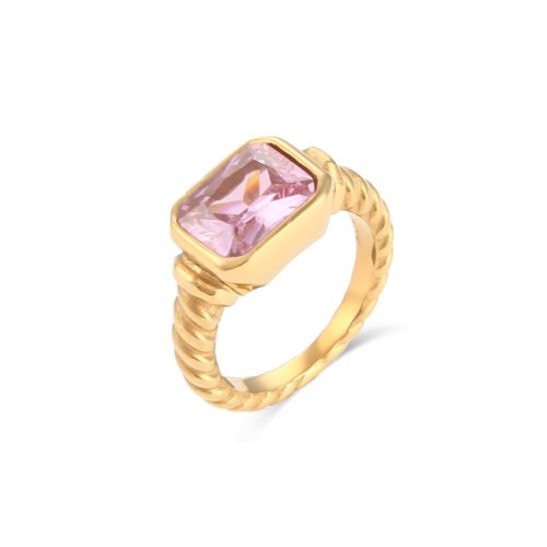 pink zirconia ring