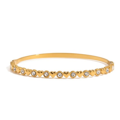 gold heart bangle