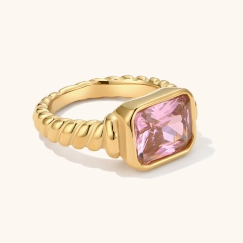 pink zirconia ring