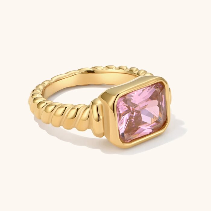 pink zirconia ring