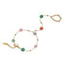 waterproof hand chain with colorful CZ flower charms