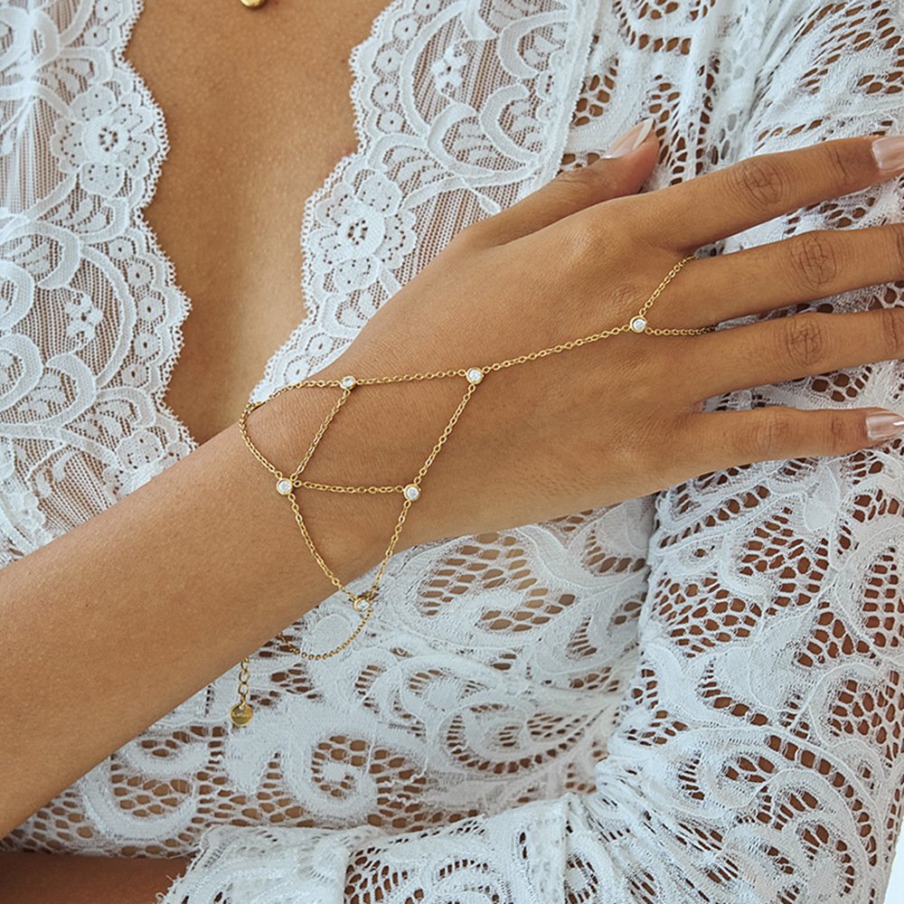 Gold Hand Chain Bracelet