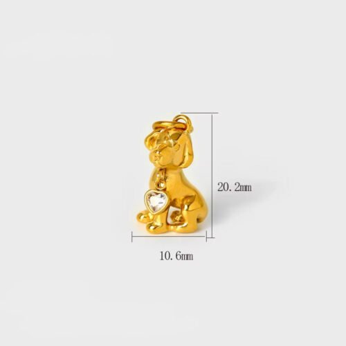 18K Gold Cute Dog charm