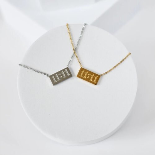 Everyday wear 11:11 Necklace gold engraved jewelry