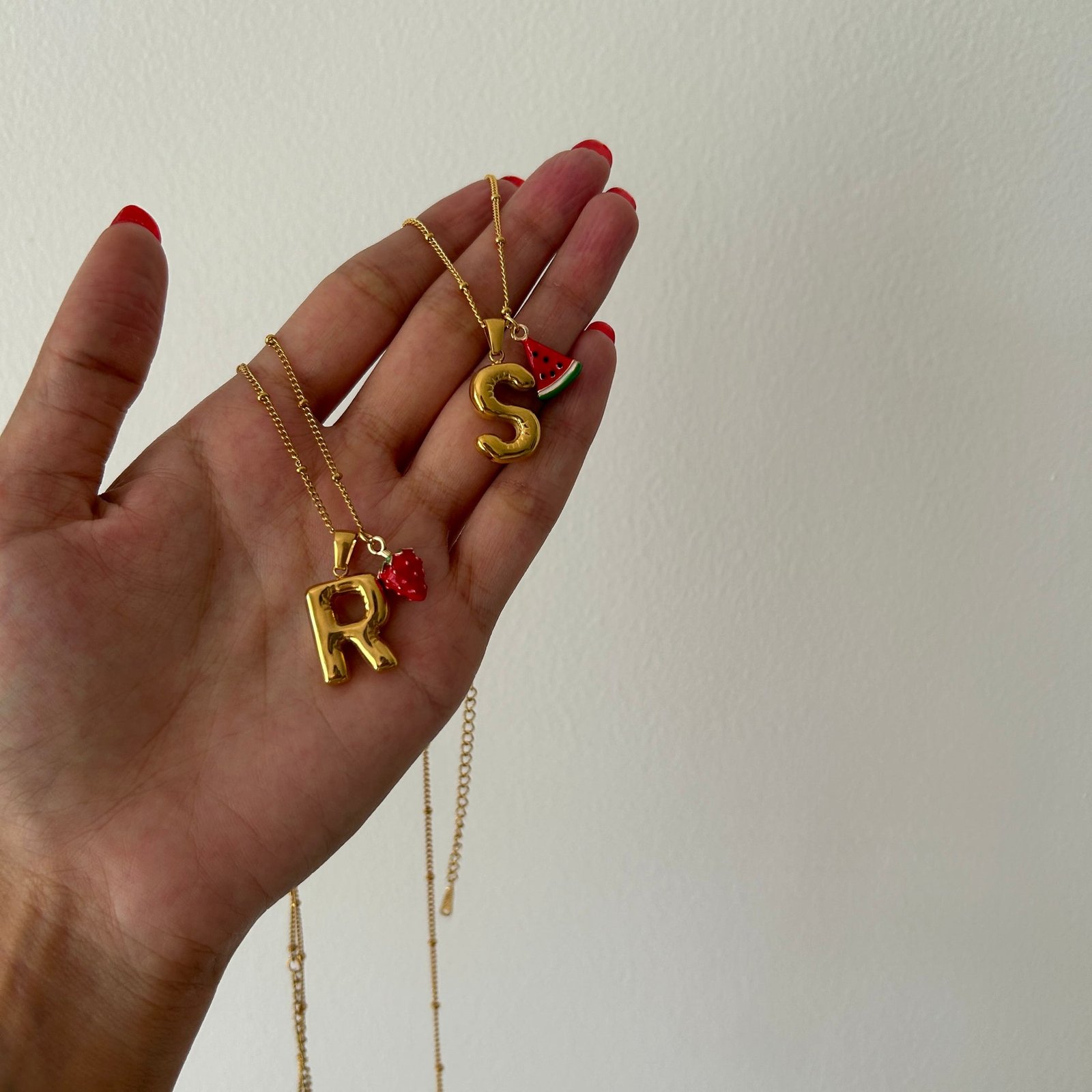 dainty gold initial necklace for women