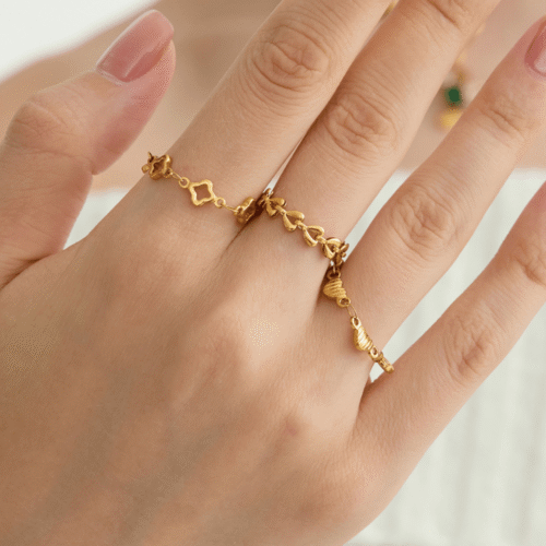 Heart Link Adjustable Ring