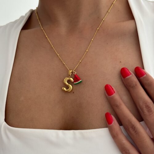 dainty gold initial necklace for women