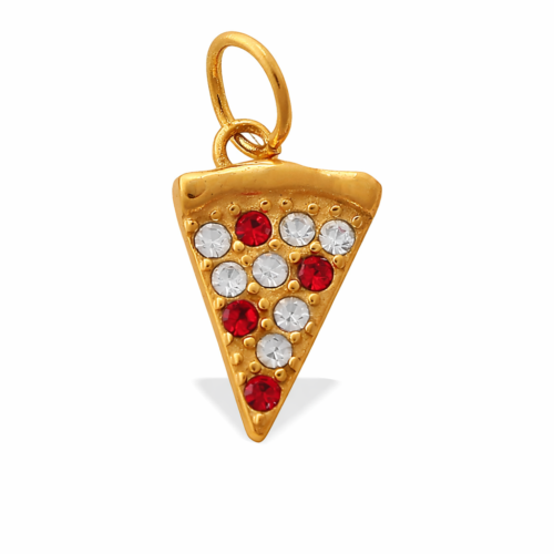 Multi Color CZ Pizza Slice Charm