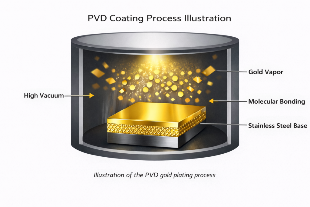 stainless steel PVD gold plating Jewelry