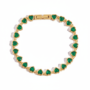 Green Heart Tennis Bracelet
