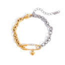 Mixed Metal Safety Pin Bracelet