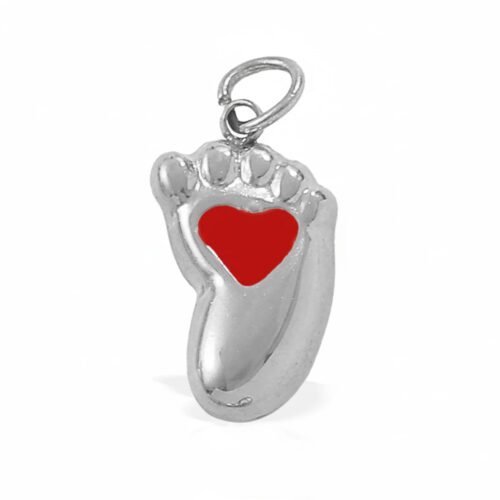Silver Baby Foot Charm