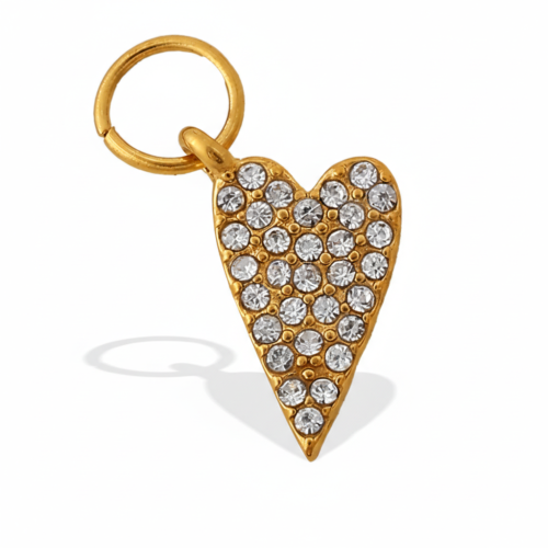 18K gold heart charm