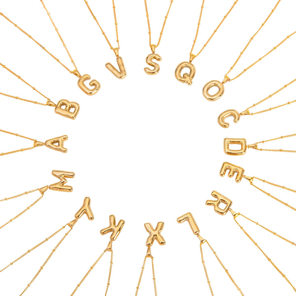 dainty gold initial necklace for women