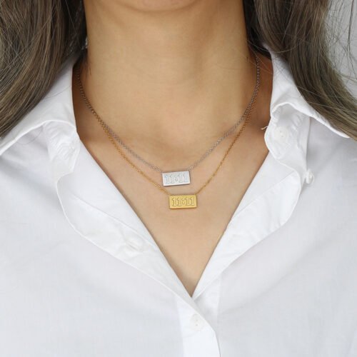 Everyday wear 11:11 Necklace gold engraved jewelry