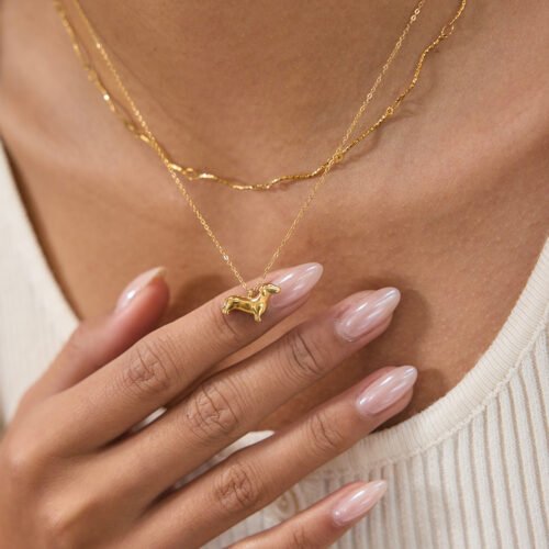 waterproof gold dog necklace