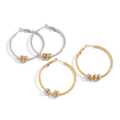 Mixed Metal Hoop Earrings