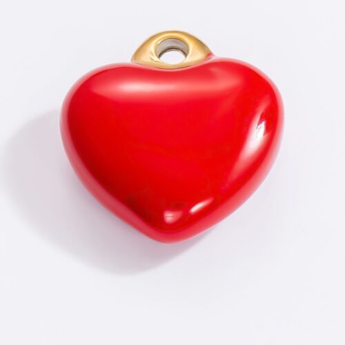 Crimson Flame Heart Charm