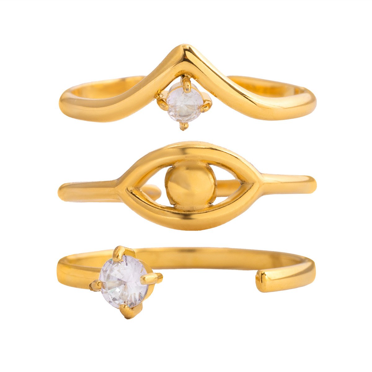 Evil Eye Stackable Ring Set
