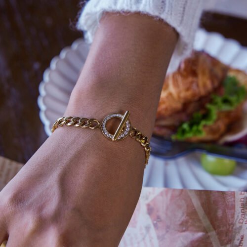 OT Clasp Curb Chain Bracelet