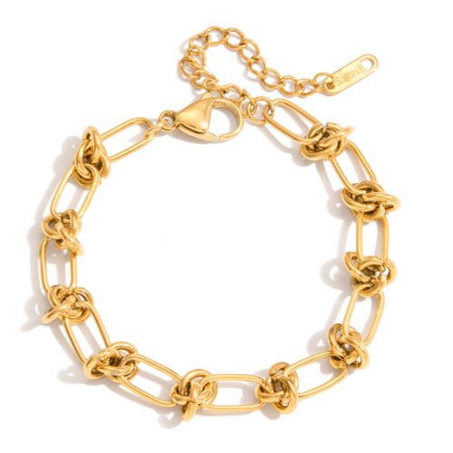 18K gold plated knot bracelet.