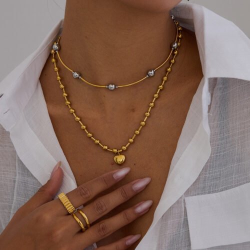 Amour Heart Bead Necklace