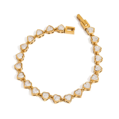 Ice-Heart Tennis Bracelet
