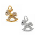 CZ rocking horse charm