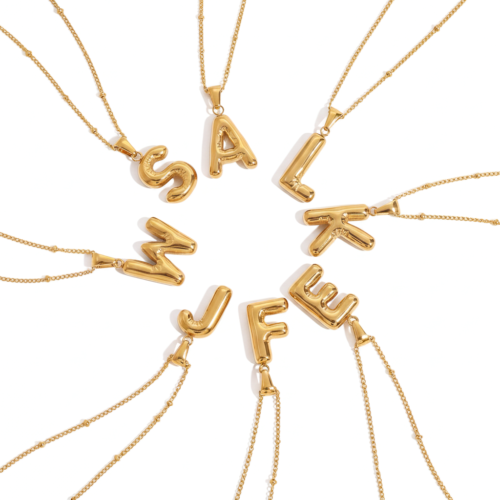 gold initial necklace