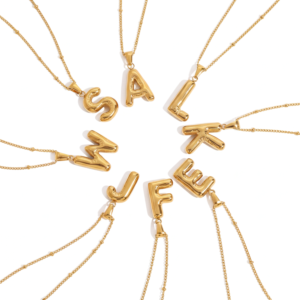 gold initial necklace