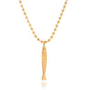 Ocean Breeze Necklace - 18K Gold Plated Sardine Fish Pendant with Zircon Inlays