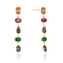 colorful zircon dangle earrings cascade drop earrings 18k gold plated stainless steel elegant statement jewelry for women
