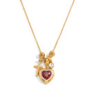 red heart cross necklace 18k gold plated stainless steel love and faith pendant necklace for women romantic jewelry gift