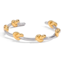 heart knot bangle gold knot cuff bracelet stainless steel two tone waterproof