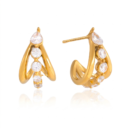 Trinity Hoop crystal c hoop earrings in 18K gold plated stainless steel