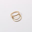 Minimalist gold chain ring in 18K gold plated stainless steel featuring a layered chain stack design