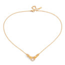 gold hand necklace with zircon accents in 18k gold plated stainless steel