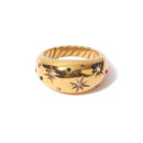 Star Dome Ring in 18K gold plated stainless steel with colorful zircon celestial details