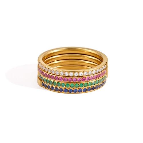 Mini Skinny Ring colorful zircon skinny stacking ring
