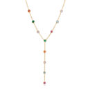 Rumi gold colorful necklace with multicolor CZ stones in 18K gold plated stainless steel