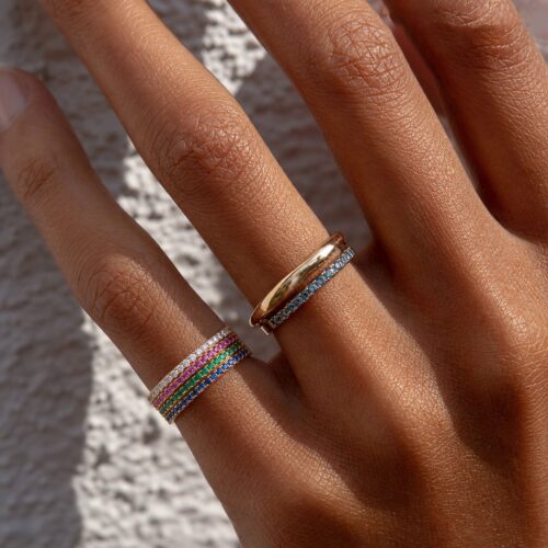 Mini Skinny Ring colorful zircon skinny stacking ring