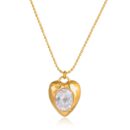 Kiki gold heart pendant necklace with zircon