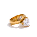 Chloe gold heart ring with high-quality zircon stone, 18K gold plated stainless steel