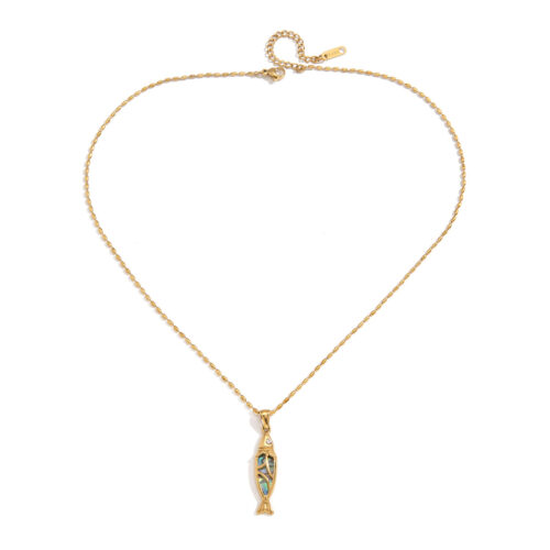 Sia gold fish necklace with detailed fish pendant
